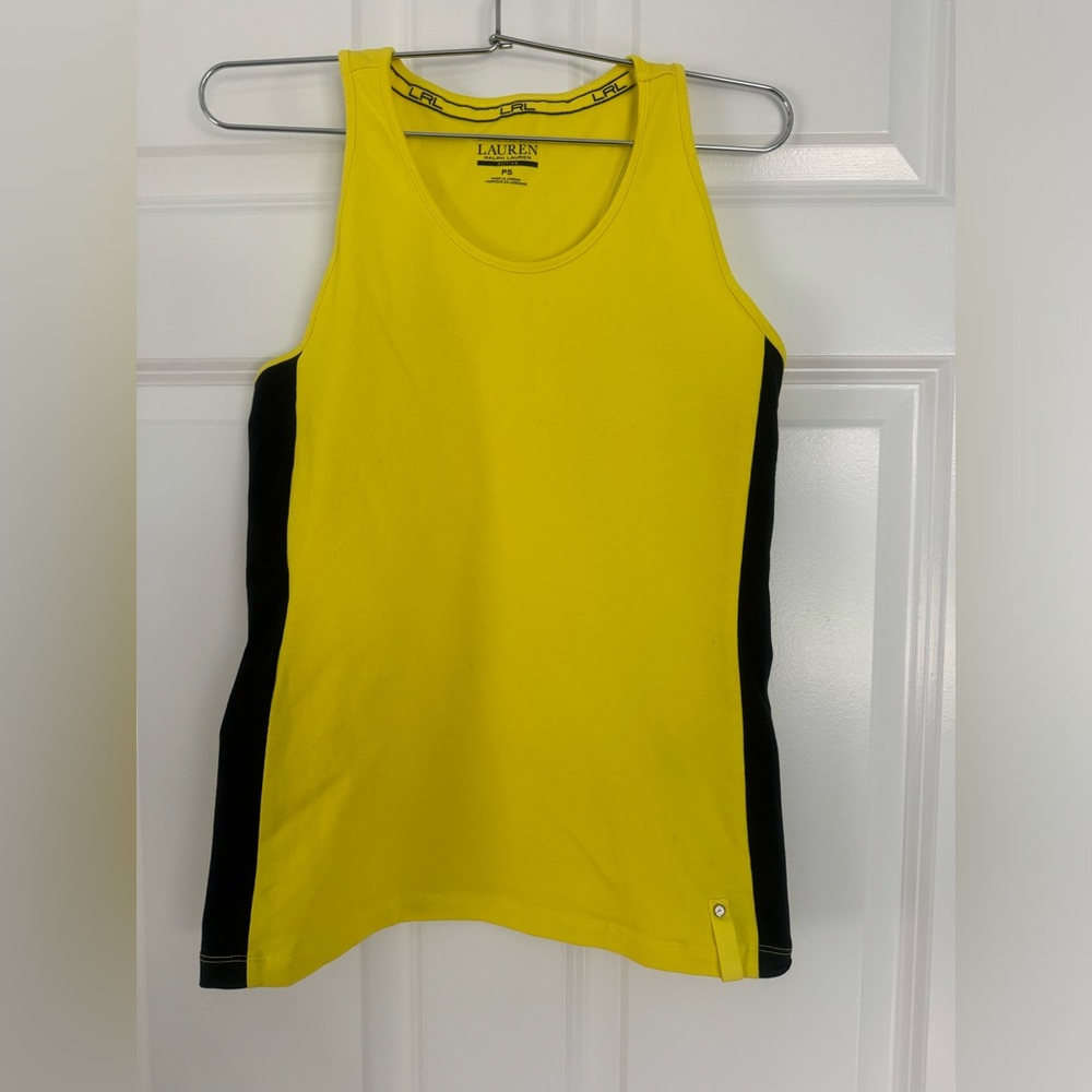 Ralph Lauren Active Tank Top Womens Petite Small Athleisure Running Yellow